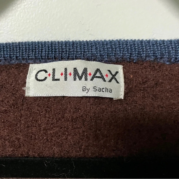 Vintage Climax by Sasha Cardigan Brown Blue Cottagecore Sheep Landscape Sweater - Picture 8 of 9